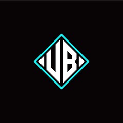 Initial U B letter with square style logo template vector