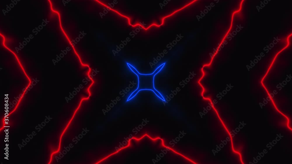 Aufkleber abstract neon kaleidoscope, 3d rendering. computer generated backdrop changing geometries
