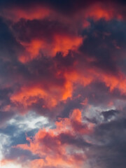 Colored clouds in the sky