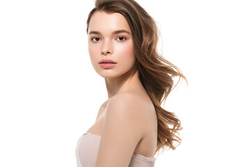 Obraz premium Young woman clean healthy beauty skin natural make up