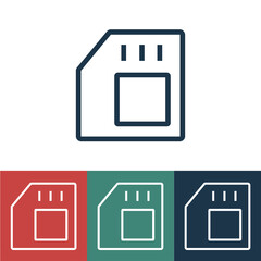 Linear vector icon with memory card