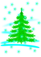 christmas tree with snowflakes