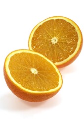 Orange, citrus sinensis, Fruit against White Background