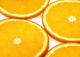 Orange, citrus sinensis, Fruits against White Background