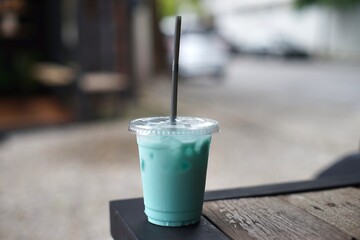 Cold mint milk in a glass