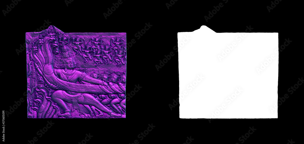 Fototapete a collection of sculptures made in neon style on a black background for your design ideas. 3d render