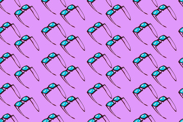 imagen moderna de gafas de sol con fondo colorido