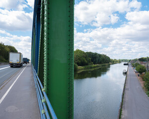 road and canal in the north of france near Lens and Arras