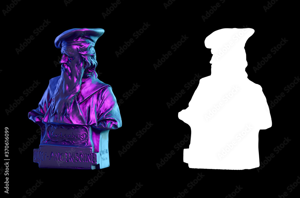 Poster a collection of sculptures made in neon style on a black background for your design ideas. 3d render