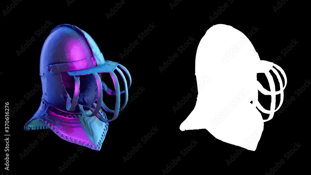 Poster a collection of sculptures made in neon style on a black background for your design ideas. 3d render