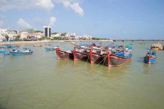 NYA TRANG, VIETNAM - DECEMBER 30, 2015: Cai river on a Sunny day