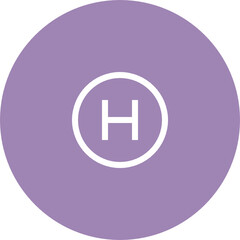 Obraz premium heliport map spotlight location icon which designed simple, uncomplicated and minimal to deliver information clearly. Isolated flat, resizable vector icon to fit location based services