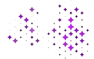 Light Purple vector template with sky stars.