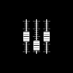 Sound or video control boards icon isolated on dark background