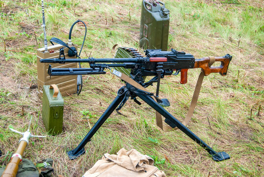 The PKS machine gun mounted on a tripod, the image for journals and articles about military technology