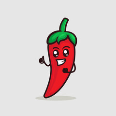 Cute chili mascot design illustration 