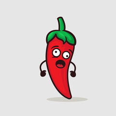 Cute chili mascot design illustration 