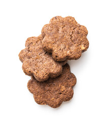 Crunchy chocolate biscuits shape flower.