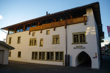 Old building in historic downtown in Thun, Kanton Bern, Switzerland