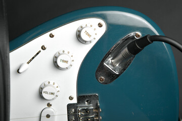 Acercamiento a detalle guitarra eléctrica