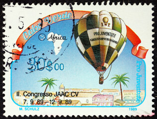 Postage stamp Cape Verde 1989 hot air balloon
