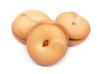 Group of round biscuit cookies