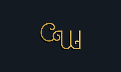 Fototapeta na wymiar Luxury fashion initial letter CW logo.