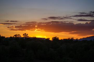 Golden desert sunset