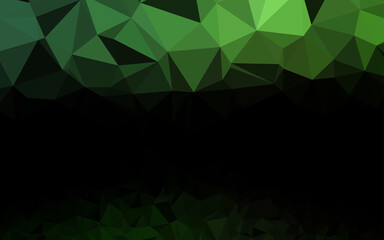 Obraz premium Dark Green vector low poly texture.