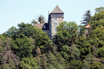 Fototapeta na wymiar Fuerstenstein, Hoehenburg, Schloss, Privates Schloss, Albungen, Eschwege, Hessen, Deutschland, Europa