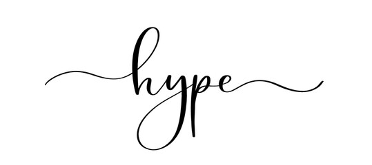 Hype - vector calligraphic inscription with smooth lines.