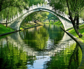 Fototapeta na wymiar Moon Gate Purple Bamboo Park Beijing China