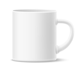 Vector realistic ceramic mug mockup blank cup