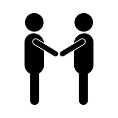 Avatars holding hands silhouette style icon design of Person profile social communication and human theme Vector illustration