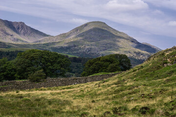The view across to the Old Man of Coniston fell in the english Lake District. The photo is taken from 
Torver Common.