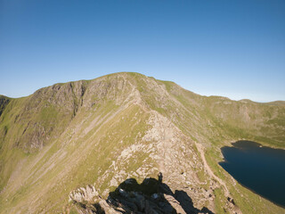 Striding Edge ridge with the summit of Helvellyn standing tall beyond.