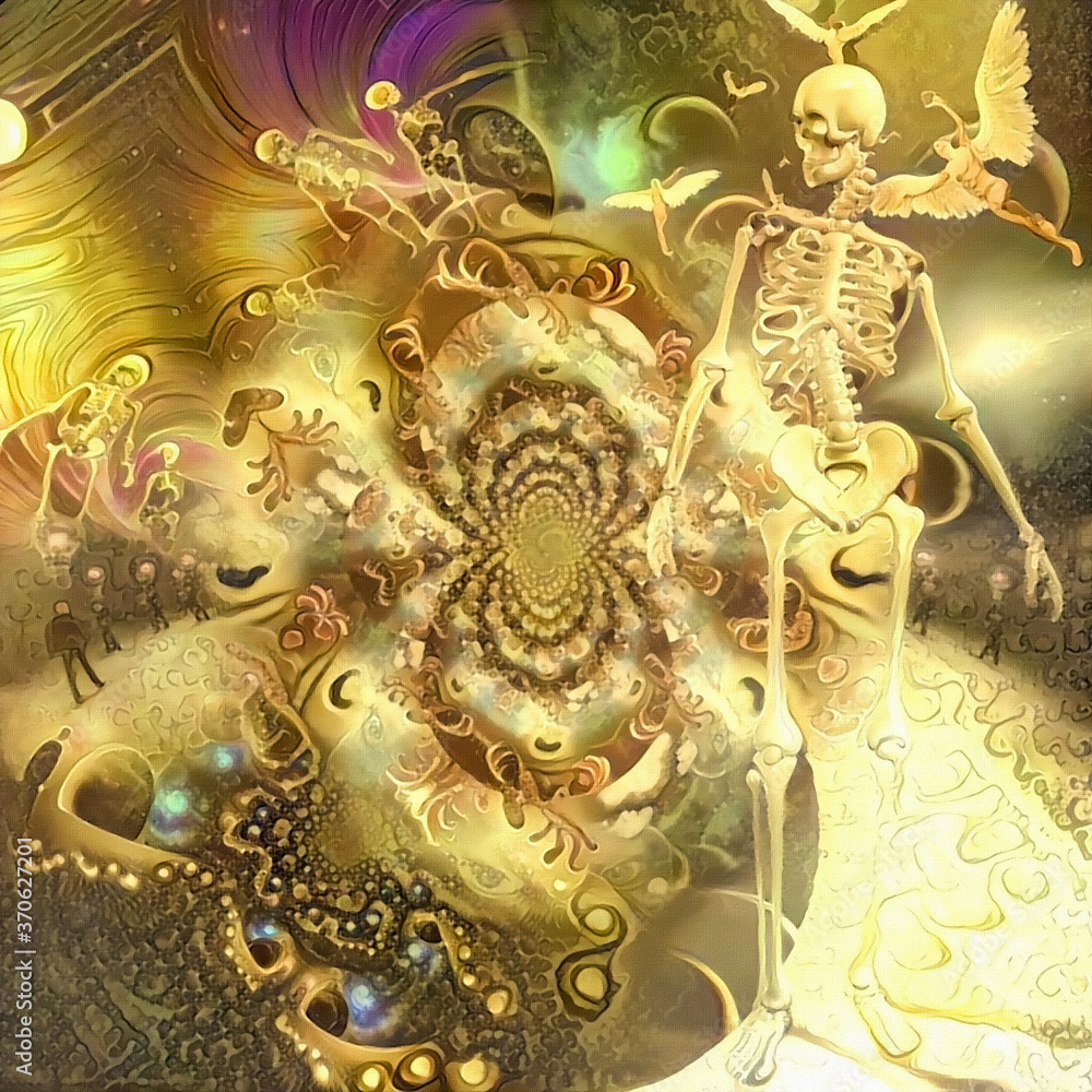 Canvas Prints life and death vortex. surreal art. vivid colors. 3d rendering