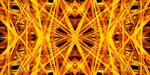 Kaleidoscope geometric gold background