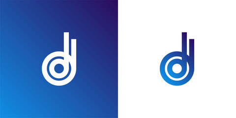 D letter logo design template. Fast speed vector unusual letter. Vector design template elements for your application or company.