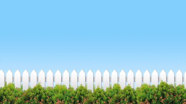 Panning on white fence