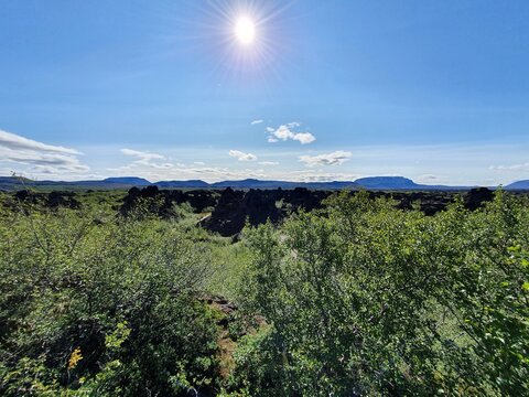 A view of Dimmu Borgir rock formations in Iceland