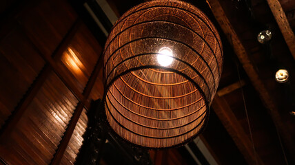 Vintage lamp in a restaurant