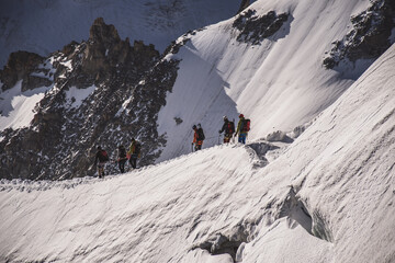 French alps mountain Chamonix-Mont-Blanc view from Aiguille du Midi