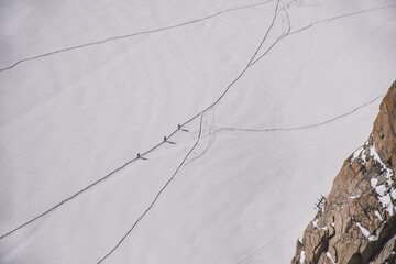 French alps mountain Chamonix-Mont-Blanc view from Aiguille du Midi