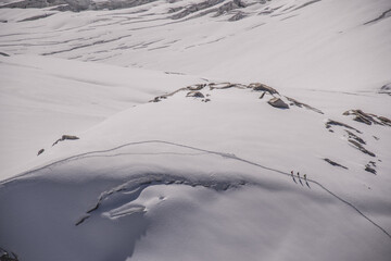French alps mountain Chamonix-Mont-Blanc view from Aiguille du Midi