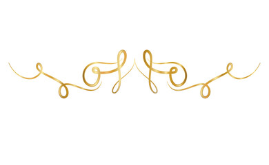 gold ornament in ribbon shaped with curves design of Decorative element theme Vector illustration