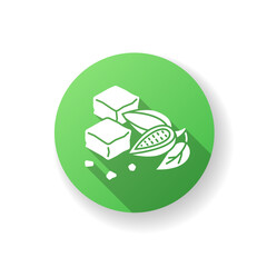 Brownies flat design long shadow glyph icon. Chocolate baked confection. Fudgy brownie. Cocoa based cookies. National American cuisine. Traditional dessert. Silhouette RGB color illustration