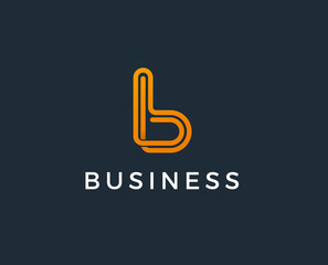 Fototapeta premium minimal b letter logo template - vector illustration