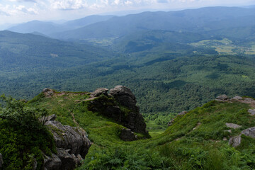 Mountain Carpathian landscape view from Pikuy