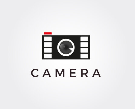 minimal camera logo template - vector illustration